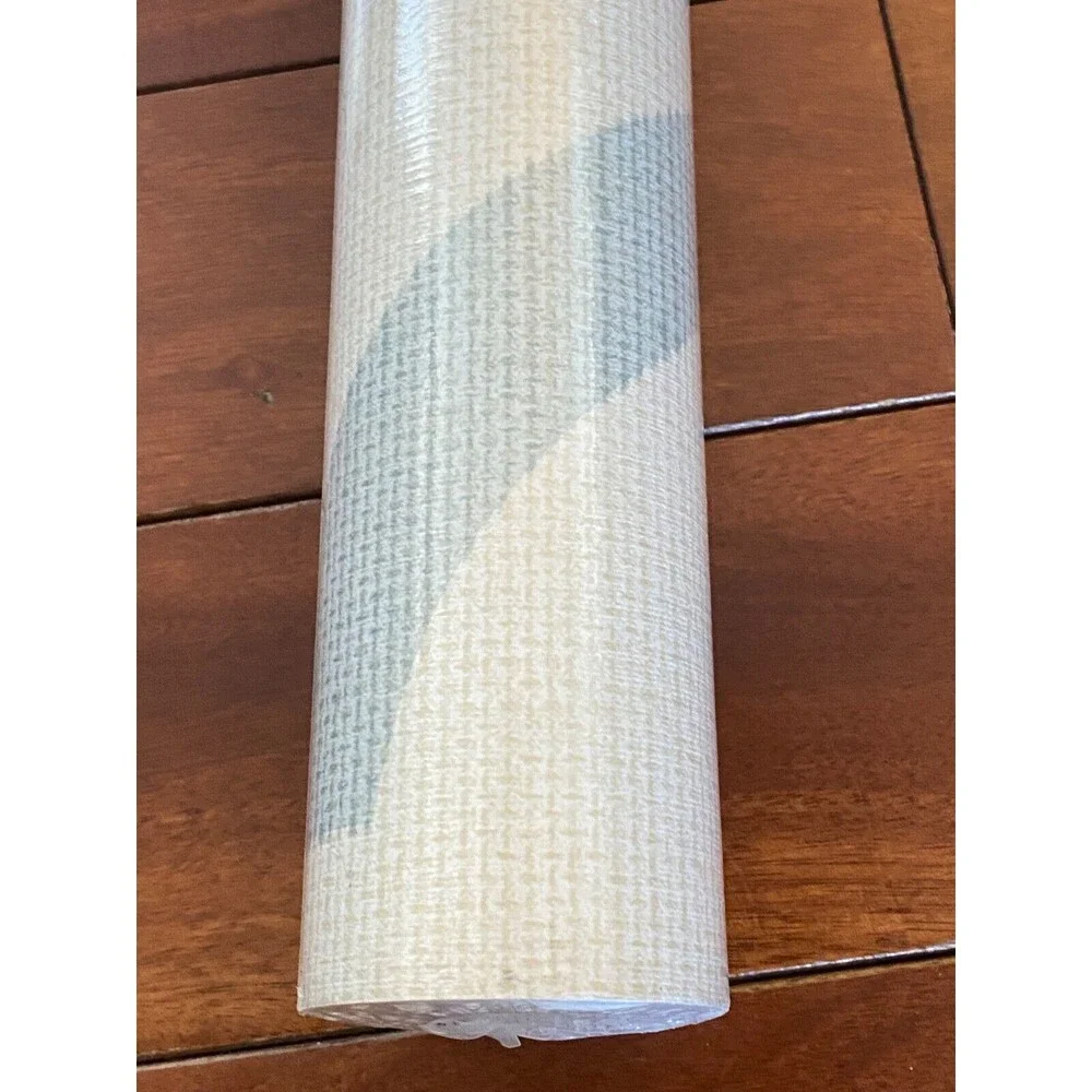 MAGNOLIA HOME Joanna Gaines Prepasted Wallpaper 56 sq ft Woven Trellis Blue Eggs